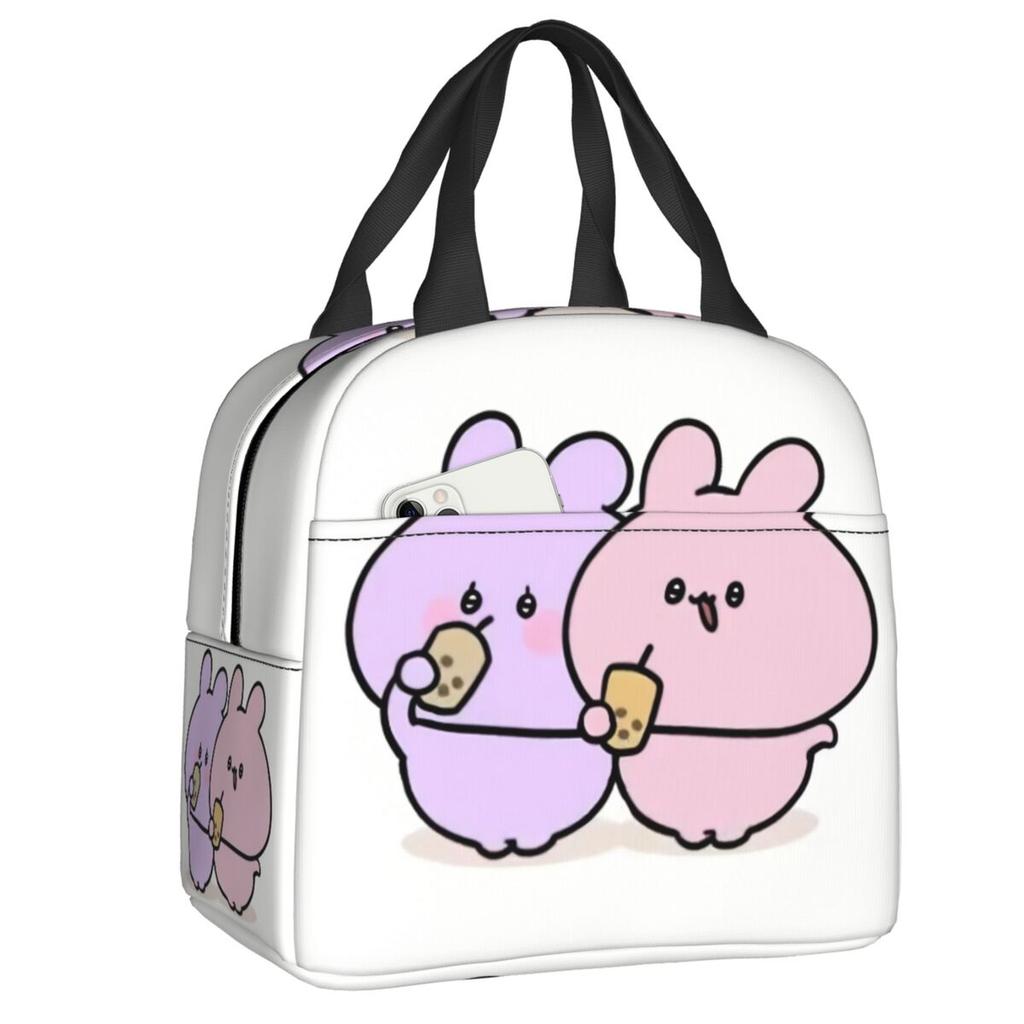 Custom Asamimichaan Anime Cartoons Asamimi Insulated Lunch Bags for Women Resuable Thermal Cooler Bento Box Work School Travel