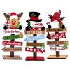 Wooden Holiday Signs for Home Christmas Table Decoration, Rustic Tabletop Sign, Vintage Farmhouse Decorative Tiered Tray Decor Desktop Plaque