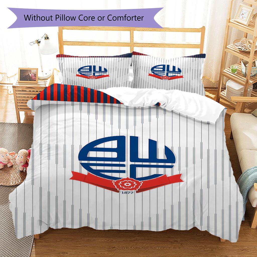 Bolton Poster Bettwäsche Steppdecke Set Bettbezug Kissenbezug Heimdekoration Geburtstagsgeschenk (1 Bettbezug + 2 Kissenbezüge, ohne Füllung)
