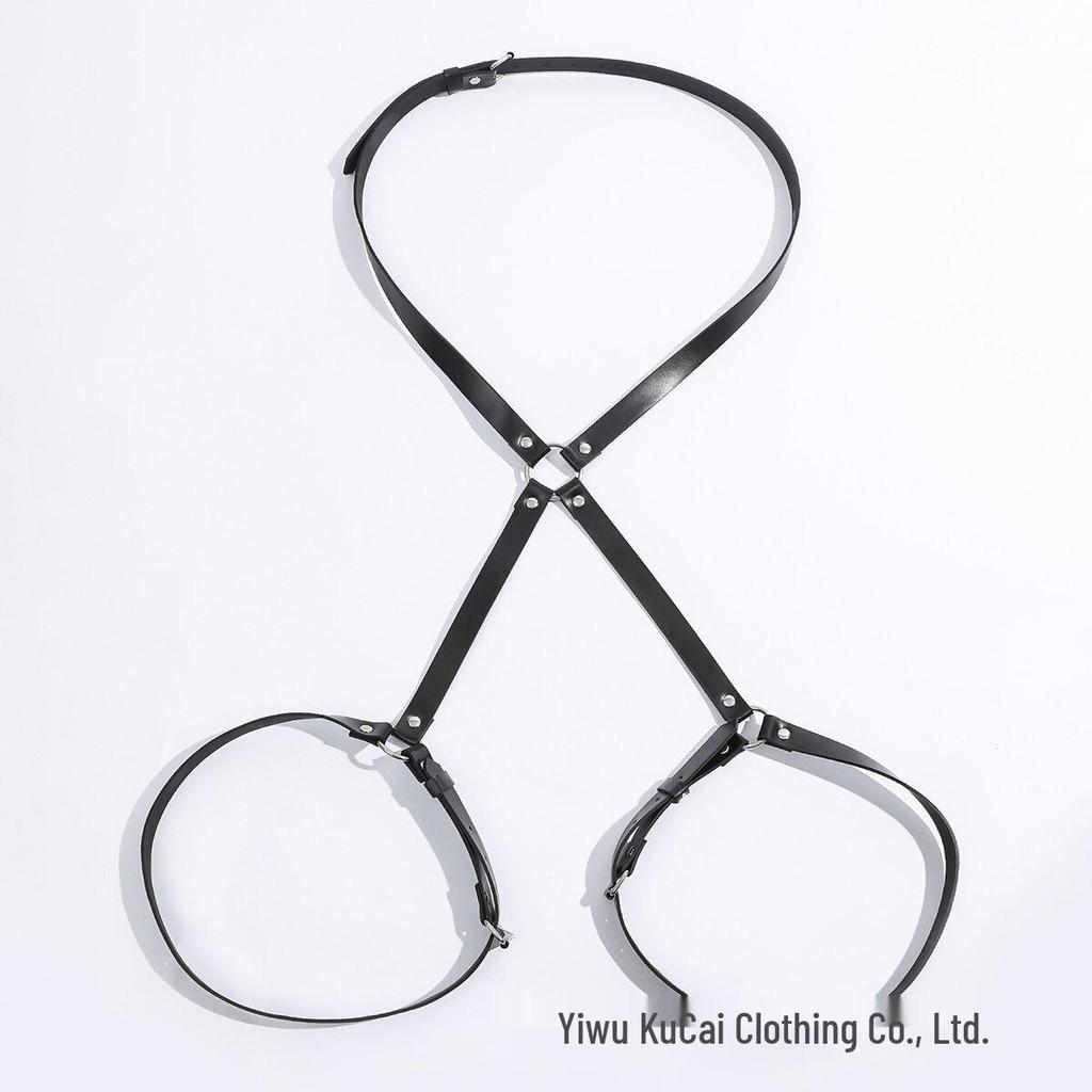 Set de constrângere din piele: Colanți, Cătușe, Guler, Mască de ochi - Perfect pentru ținută de club de noapte.