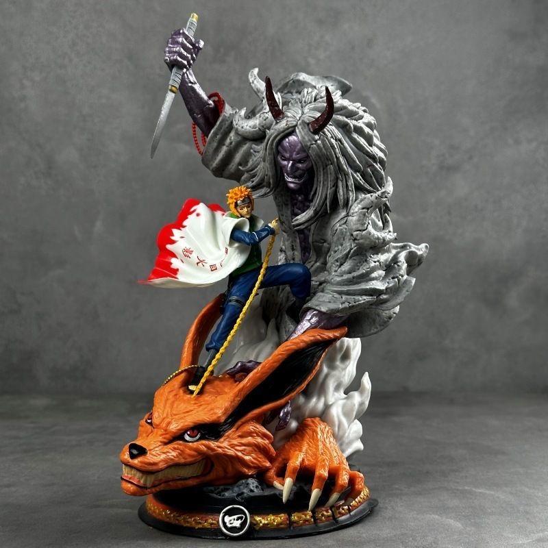 Naruto Anime Character Wave Wind Water Gate Sealed Nine Tailed Handmade - Anime Character Collection Desktop Case Decoration Gift 28cm