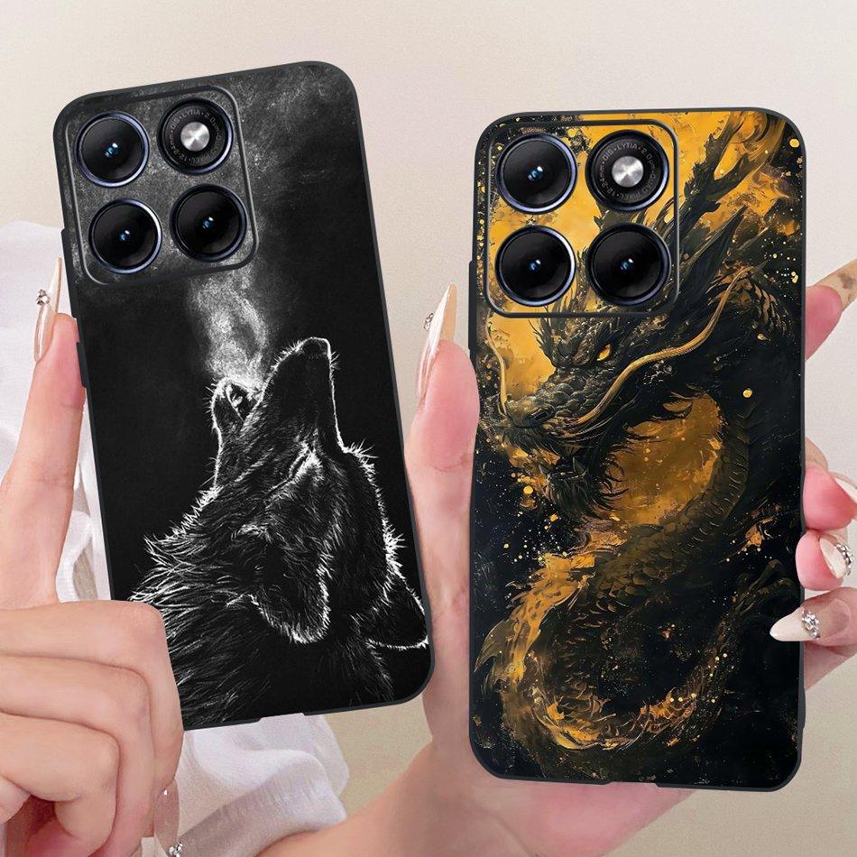 For Motorola Edge 70 Fusion Cool Dragon Tiger Pattern Phone Case For Motorola Edge70 Fusion 5G XT2605 Black Silicone Soft Bumper