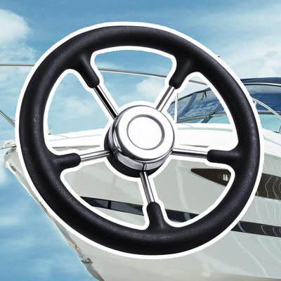Simple To Install Boat Steering Wheel Stainless Steel Construction 13" Diameter For Long Lasting Use
