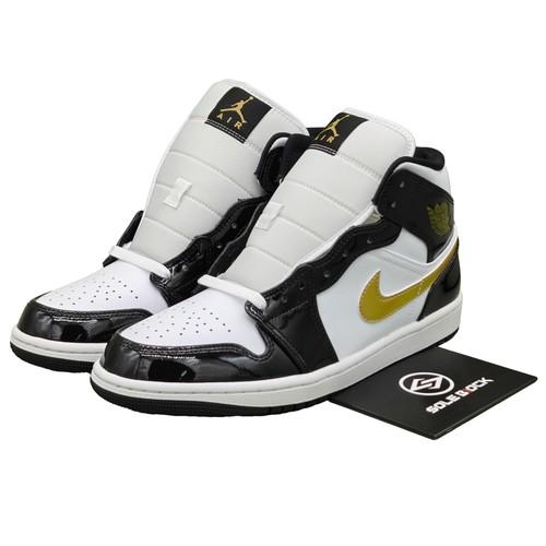 

Air Jordan Air Jordan 1 Mid Patent SE Black Gold Jordan 1 AJ1 852542-007 EU 42 белый/чёрный