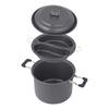 Gray 6L Dual-Purpose Pot Multi-function Barbecue Pot Bbq Accessory Collapsible Cookware Stainless Steel Construction
