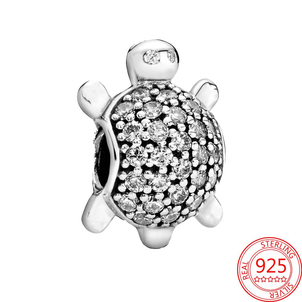 Full Of Zirconium Copper Rose&Lotus&Crown&Bow&Feather Heart&Turtle&Thick Wide Beads Fit Brand Bracelet Diy Jewelry