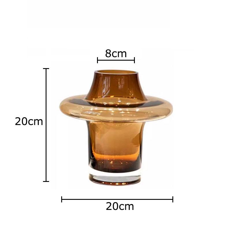 

Amber Color Tower Shape Glass Vase Table Decoration Flower Arrangement Creative Hydroponics Plant Pot Flowers Vases Home Decor