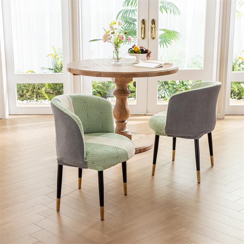 1Pc Tri Color Splicing Jacquard Curved Chair Cover Elastic Armchair Seat Covers Big Round Chair Slipcovers Negotiation Room