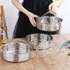 304 Stainless Steel Double Layer Steamer Rack with Egg Holder and Variable Hole Sizes