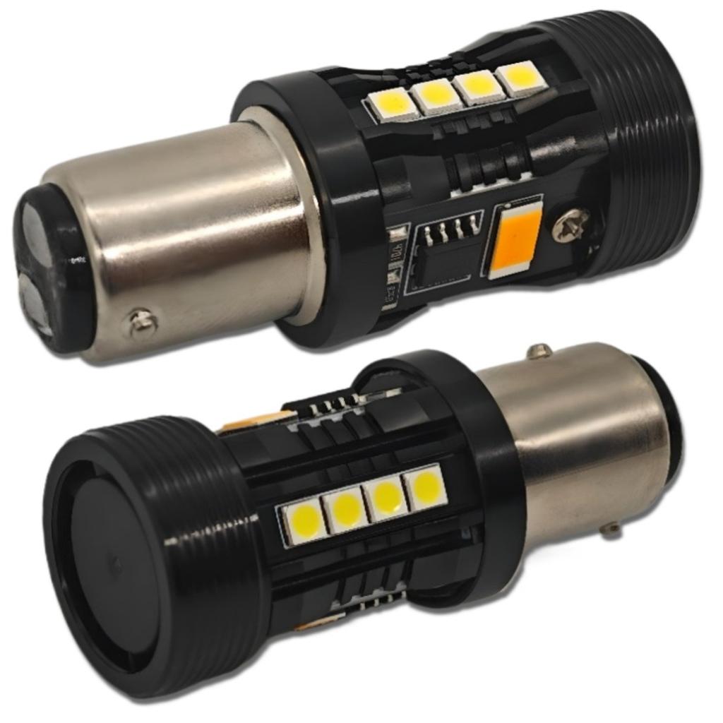 2 Pcs P21/5W LED Bulb 1157 12V No Error, Two Colors Off-Road