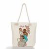 Multifunctional Mom Series Printed Thick Rope Shoulder Beach Bag Casual Large Capacity Handbag 7617