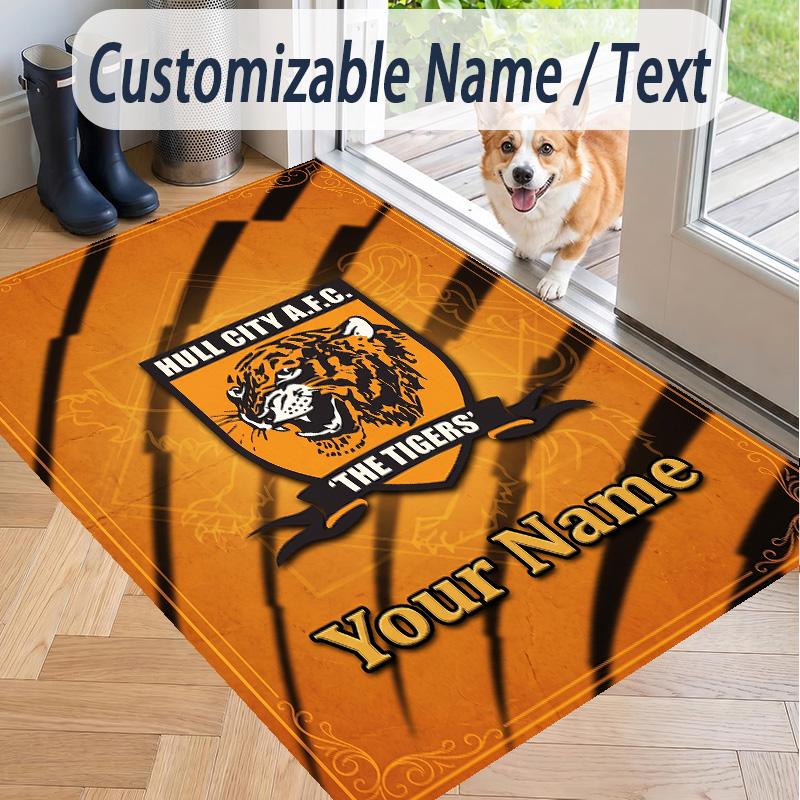 Custom Text Printed Rug Hull FC Non Slip Floor Carpet For Home Room Decor