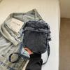 Taška přes rameno Džínová crossbody taška Dámská lehká taška na mobilní telefon