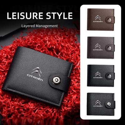 Leather Men Wallet Gift Coin ID Cash Credit Card Holder Purses For C4 C3 C5 C2 Berlingo Celysee Cactus Picass Saxo Grand