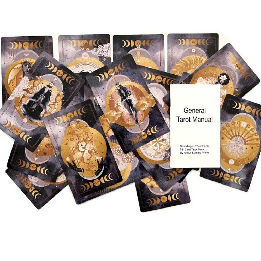 Lucine Tarot MIDNIGHT Edition 78 kortų kaladė, skirta ateities spėjimui, 12*7 cm