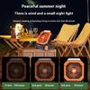 Solar Camping Fan With LED Light 4Adjustable Speed 3Brightness Light Timer Compass Function For Outdoor Tent Activity