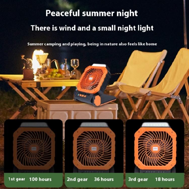 Solar Camping Fan With LED Light 4Adjustable Speed 3Brightness Light Timer Compass Function For Outdoor Tent Activity