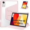 Case for Xiaomi Redmi Pad SE 11 Inches, Shockproof 360° Rotating with Stylus Holder - Pink