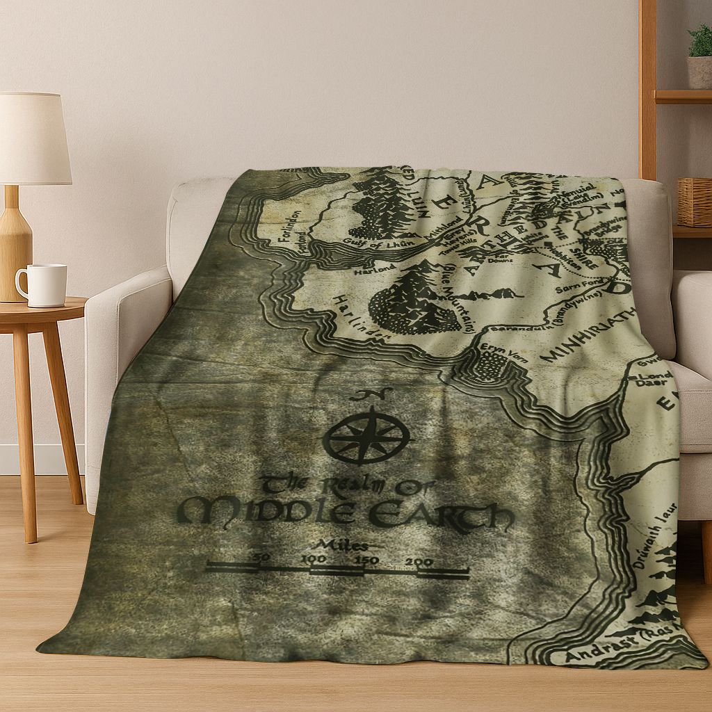 26 Style L-Lord of Rings H-Hobbit Movie Flannel Blanket,Warm and Cozy Soft Throw Blanket for Home Bedroom Bed Sofa Cover Gift