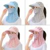 Floral Print Women Fisherman Hat Big Brim Picking Tea Hat Fashion Face Covering Sunhat  Face Shield