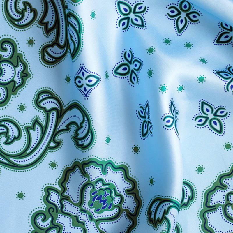 MAYA SAPANA Printed Silk Square Mini Scarf - Summer Song