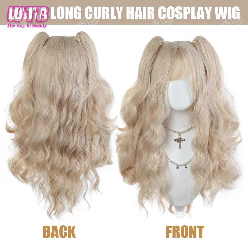 Double Ponytail Synthetic Wig For Women Lolita Clip-on Style Double Ponytail Wig Suitable For Role Playing Christmas Halloween