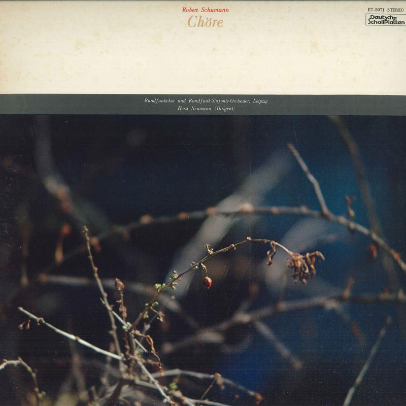 

LP Record ROBERT SCHUMANN, RUNDFUNKCHOR LEIPZ - Chore ET5071 DEUTSCHE SCHALL 1980 Japan Obi Classical