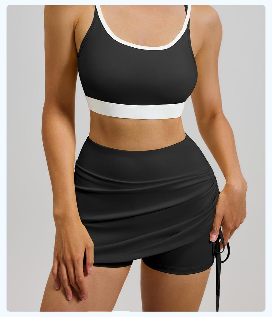 Damen High-Waist Sportrock mit Rüschen und Anti-Exposure Yoga-Shorts - Dehnbar, Atmungsaktiv, Neue Sommerkollektion