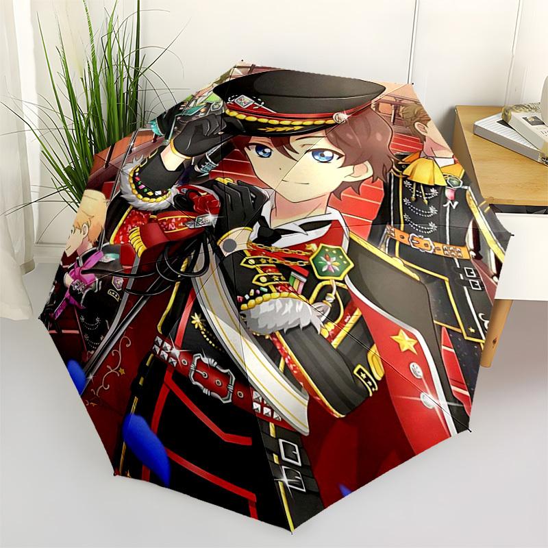 1pc Anime Character Inspired Outdoor Umbrella - Automatic Opening/Closing, 3-Fold Design, 8-Bone Frame, Perfect for Fans, Travel, Daily Use, and Gifts