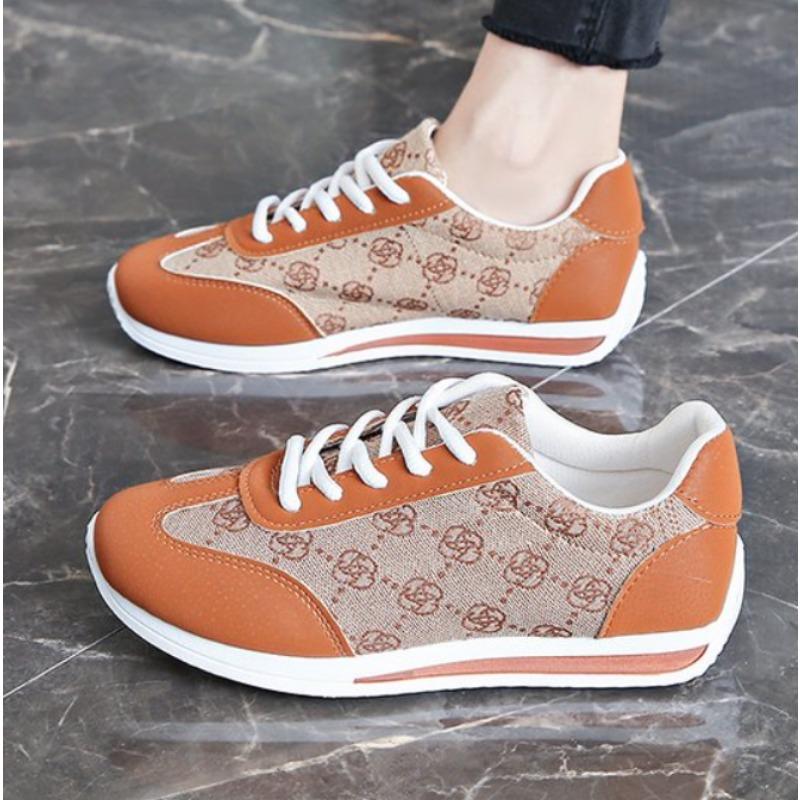 Fashion Women Thick Soled Cross Round Head Thin Fashion Shoes Women Comfortable  Breathable Casual Wear-resistant Shoes Zapatos De Mujer