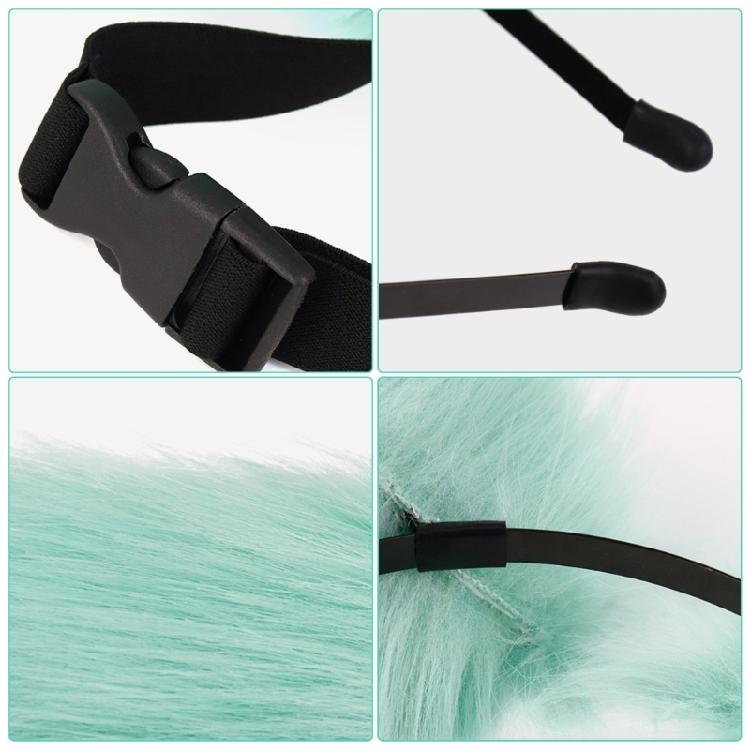 Wolf Ears and Tail Set Furry Foxes Ear Headband with Wolf Foxes Tail Halloween Animal Cosplay Costumes Adult Teen Kids