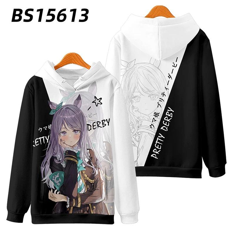 3D-принт аниме UmaMusume Pretty Derby Oversize Женскаямужская толстовка с капюшоном Уличная одежда Хип-хоп пуловер Куртка с капюшоном Верхняя одежда 4XL 1590₽