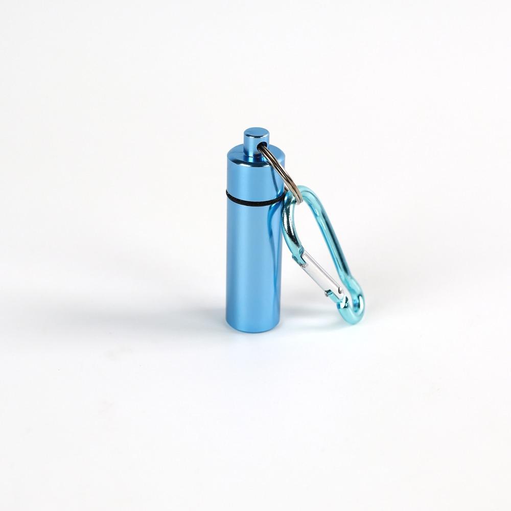 

Hot Mini Premuim Waterproof Portable Pill Case Organizer Keychain Box Container Bottle with Keyring for EarPlug Medicine Holder небо синє кольору