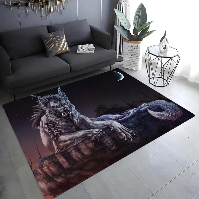 Snow Wolf Pattern Floor Mat Door Decoration Home Living Room Floor Mat