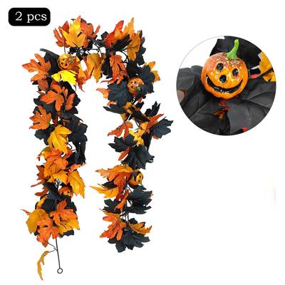 Halloweenská dýně ratan, Létající čarodějnice Kreativní sváteční dárek Dýně Javorový list ratan
