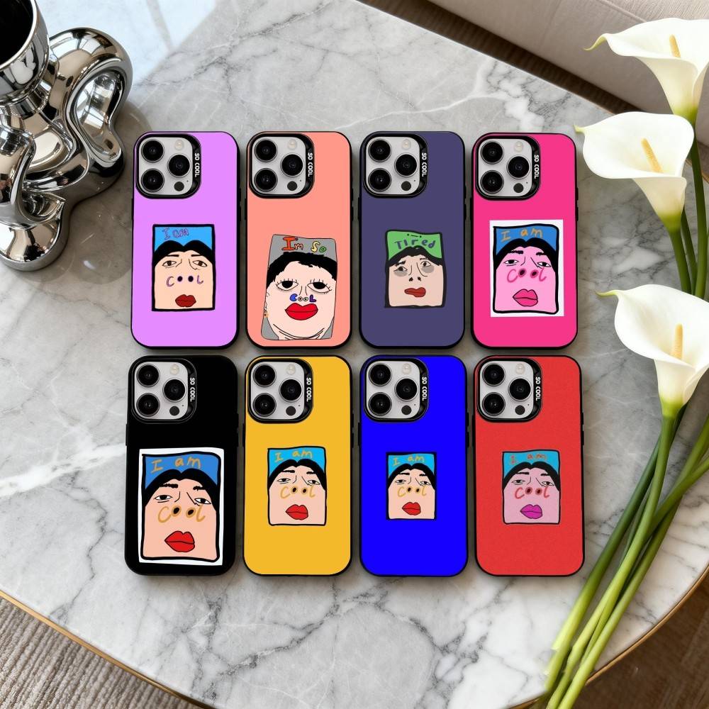 Funny I Am C-Cool Pattern Phone Case For iPhone17,16,15,14,13,12,11 Plus,Pro Max Black Candy silver phone case