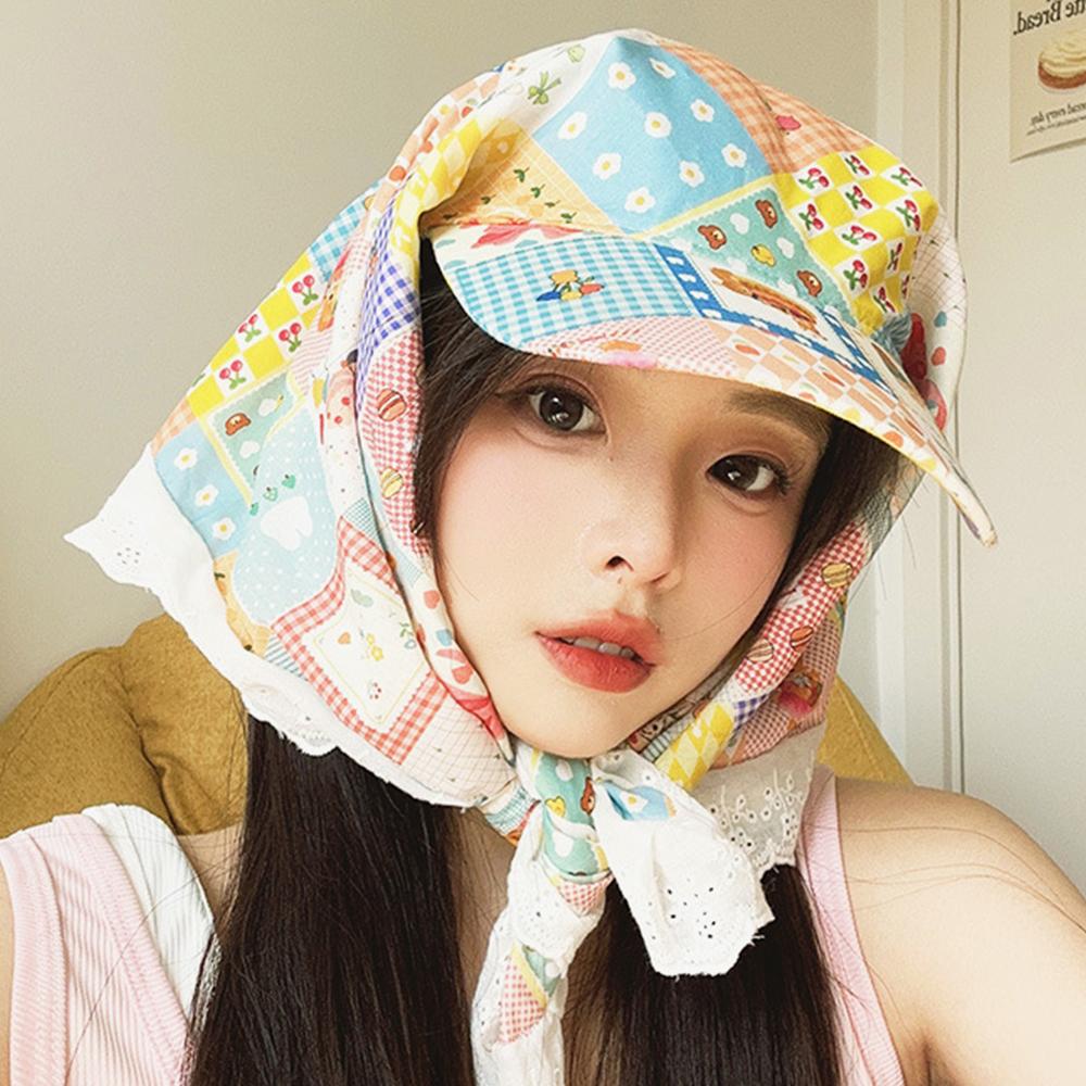 French Retro Headscarf Hat Sweet Loli Baseball Cap Versatile Sun Hat  Outdoor Seaside Vacation