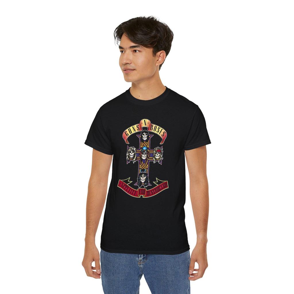 Guns N Roses Cross Skull Tee | Rock Band Logo Shirt