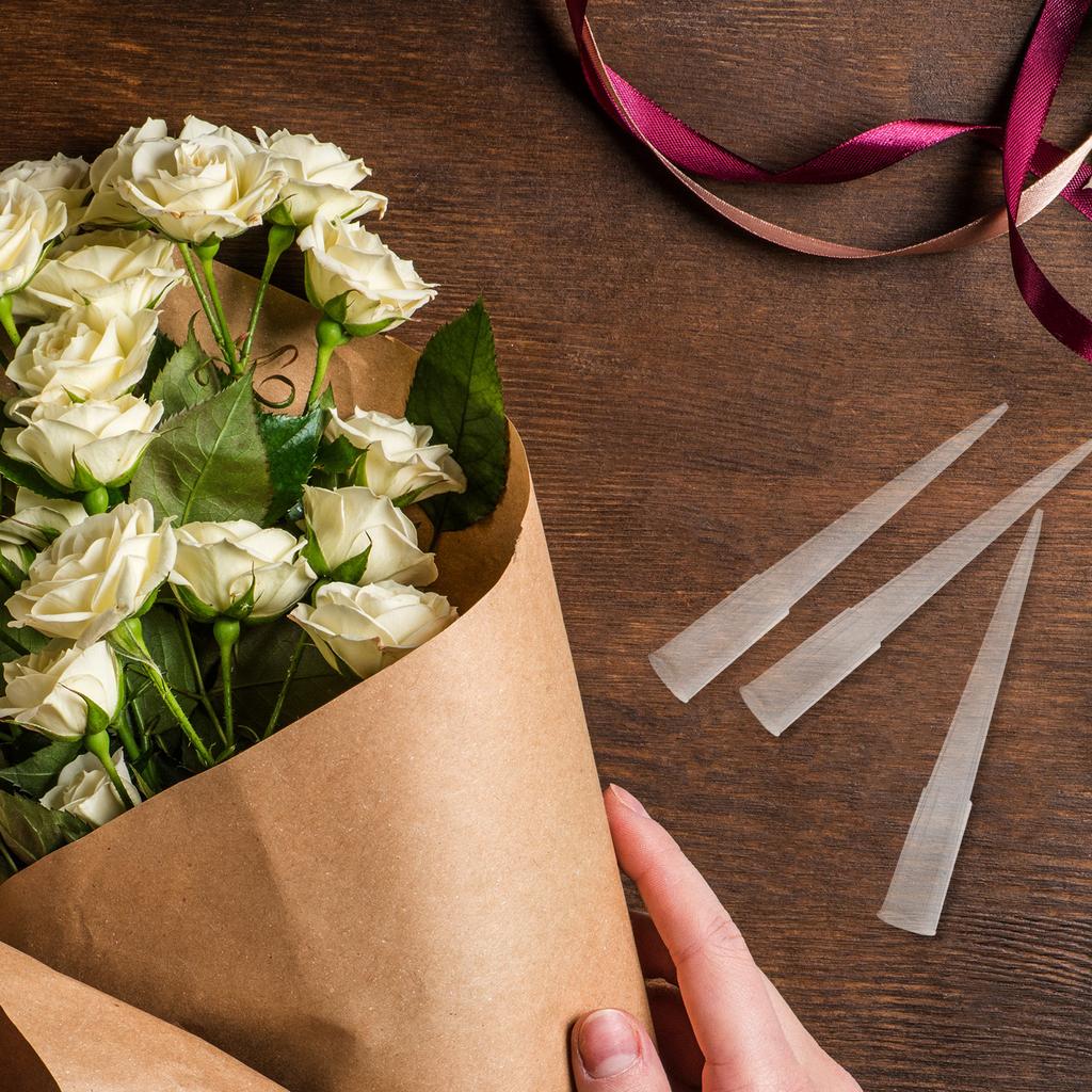 50Pcs Flower Stems Tube Holder Plastic Water Tubes Floral Arrangement Fixation Holder DIY Flower Mud Tubes Floral Tools