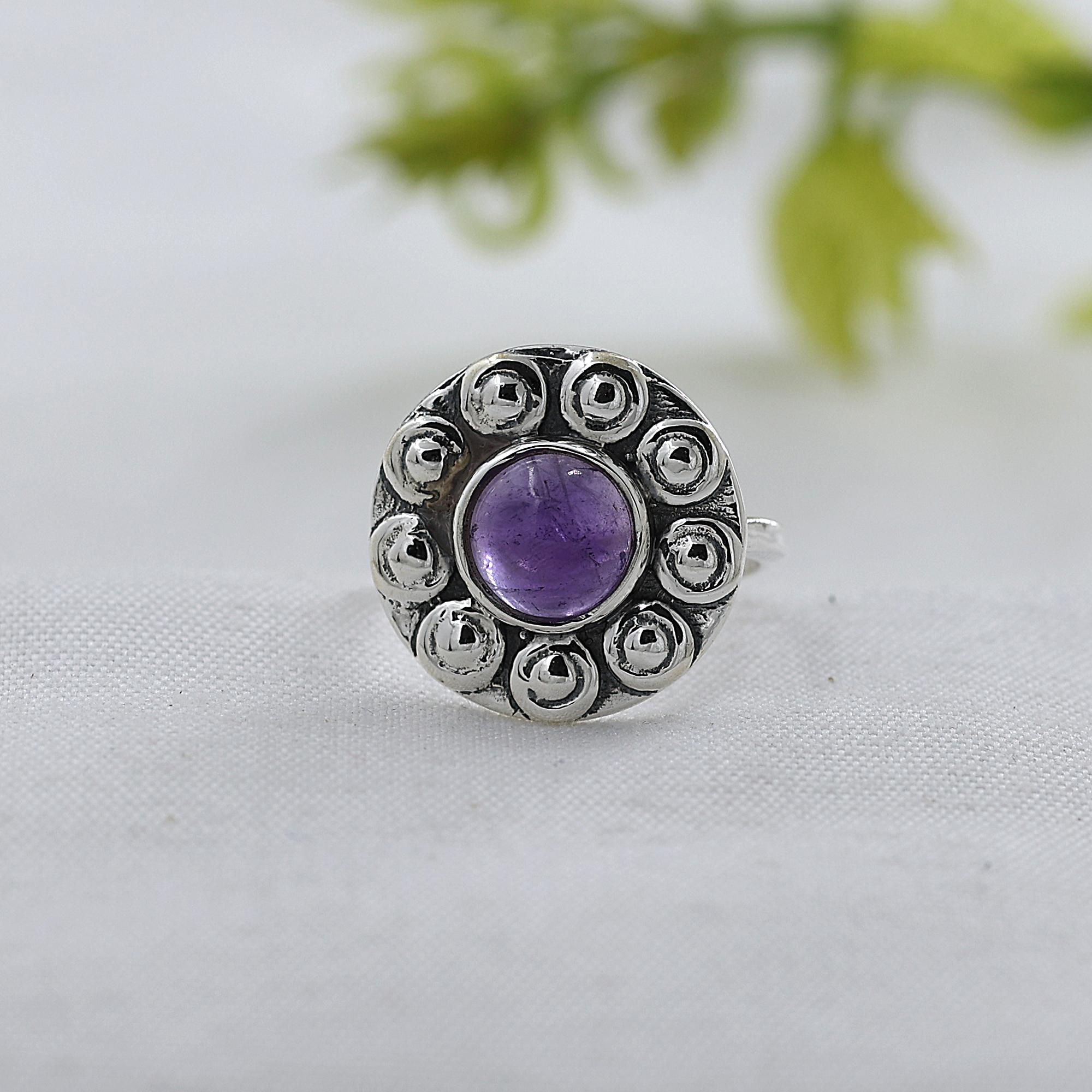 

Amethyst Silver Ring, 925 Sterling Silver Handmade Jewelry, February Birthstone Jewelry, Gift For Her, Women Ring Ar8954 10 фиолетовый