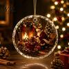 Christmas Landscape Ornament Scene Acrylic for Holiday Tree Decor, Decorative Seasonal Ornaments Hanging Keepsake Party And Home Decorations Supplies