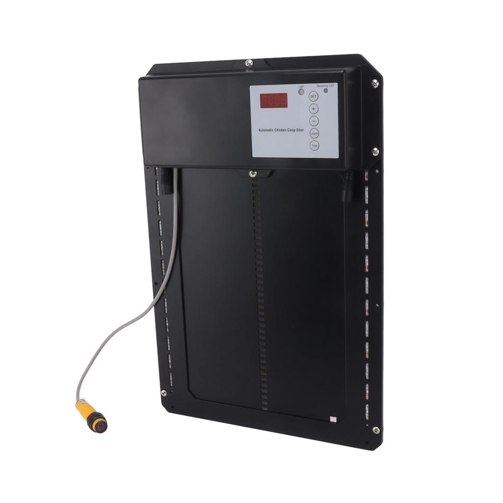 Hühnerstalltür, solarbetrieben, Lichtsensor, Timer, Einklemmschutz, Türöffner mit Fernbedienung, IP44