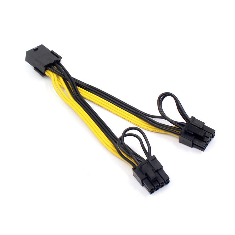 10Pcs 8 Pin to Dual 6 pin+2 pin Male PCI-E PCIE GPU Power Cable Splitter Adapter