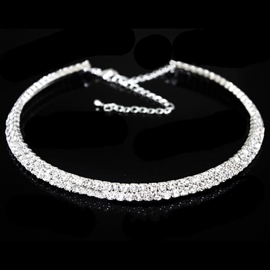 Fashion Elegant Rhinestone Women Collar Choker Necklace for Wedding Birthday Jewelry