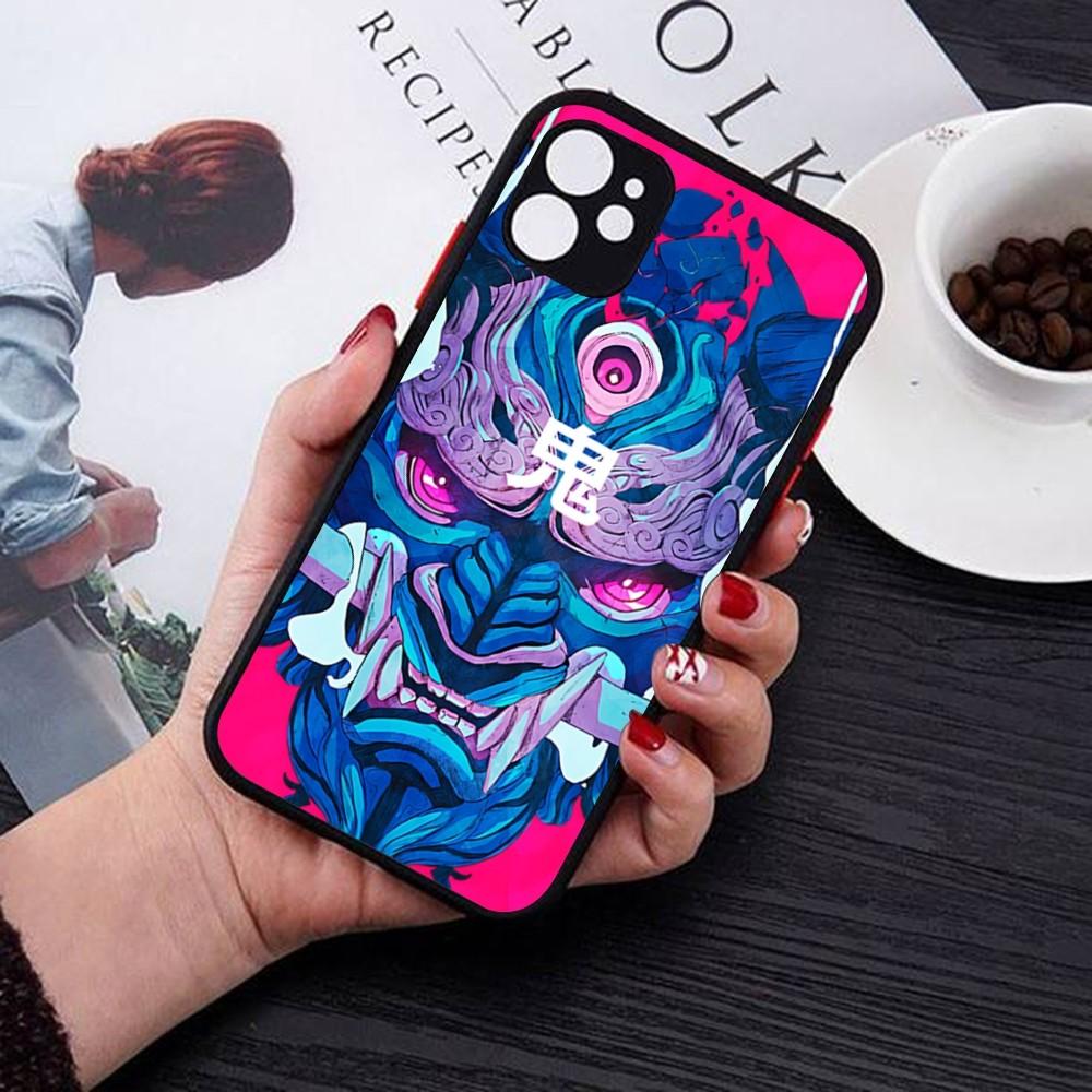 Samurai Oni Mask Phone Case For IPhone 14 11 12 13 Mini Pro Max 8 7 Plus X XR XS MAX Translucent Matte Cover