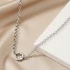 Einfache Minimalistische Choker-Halskette Edelstahl Schlüsselbein-Kette Halskette mit rundem Anhänger Geschenk