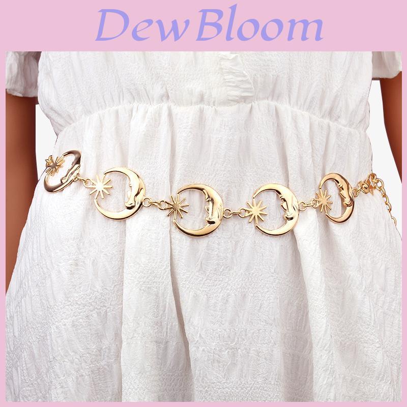 Punk Moon Star Metal Waist Chain For Men Women Hip Hop Fashion Accessory