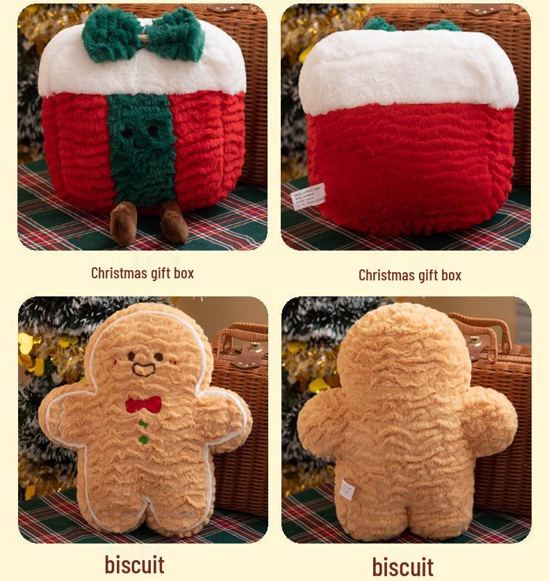 Cute Christmas Cushion Plush Toy: Tree, Cookie Man, Gift Box Doll