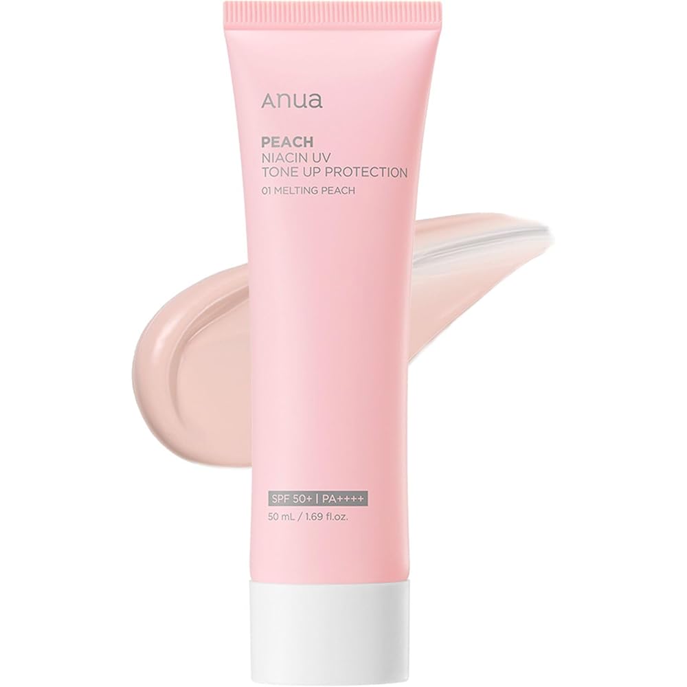 Anua Peach Niacin Tone Up Cream 50ml - UV Protection, Pore Cover, Hydrating Makeup Base