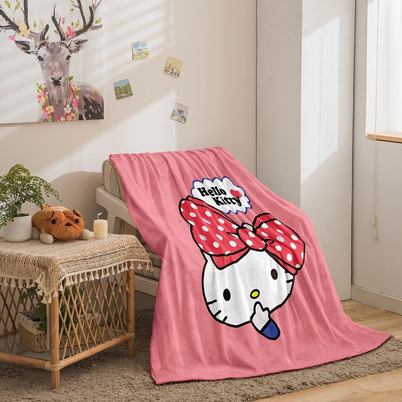 

Cartoon Kt Cat Double-Sided Flannel 3D Digital Printing Blanket Blanket 70 * 100Cm 250g